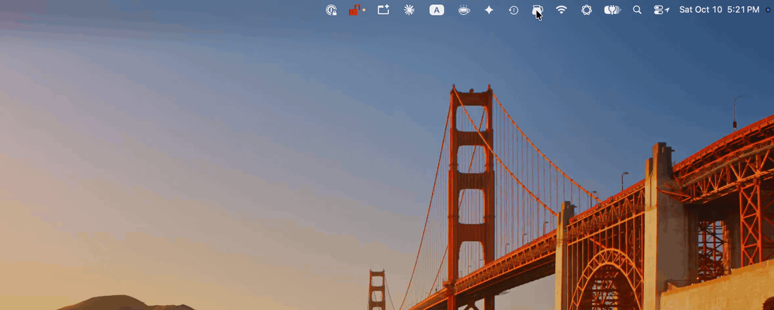 The Carafe menu bar: Hand Off, From Codex, pick a session, and the handoff ready window