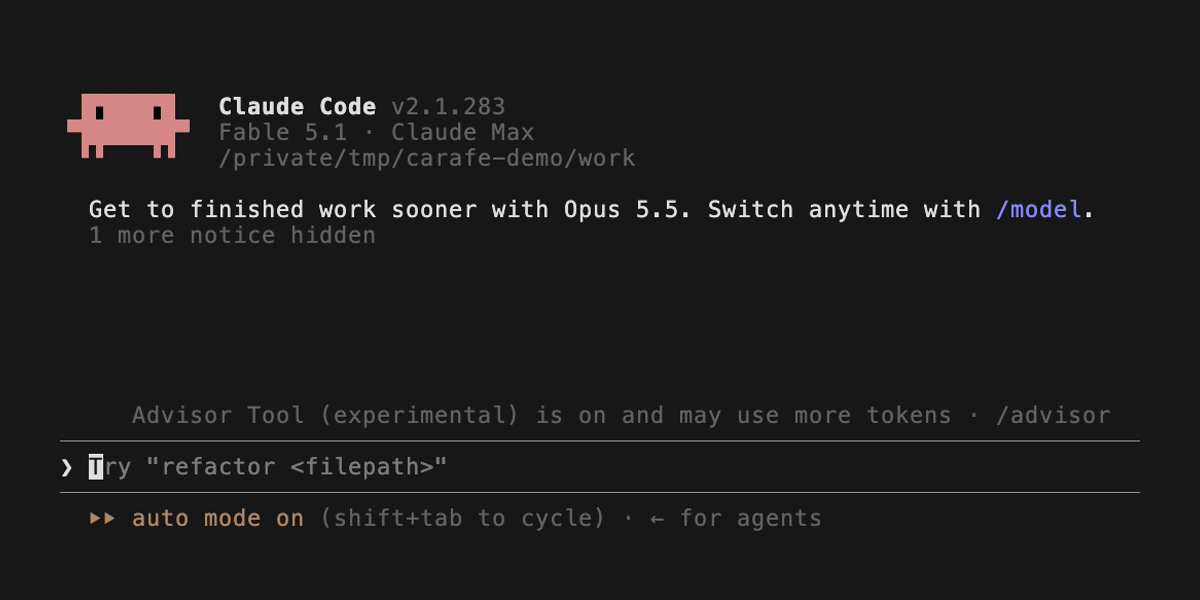 Claude Code running /carafe search and pointing to the session where the fix was found